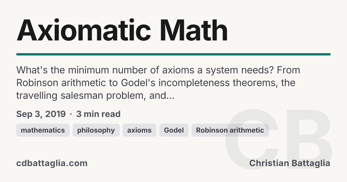 Axiomatic Math - Christian Battaglia